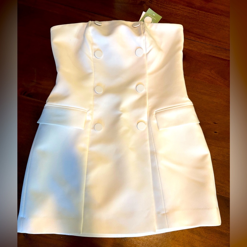 H&M women’s Tuxedo dress White Size M new with tags